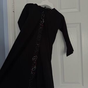 Elegant Black Dress & abaya with Beaded Detail